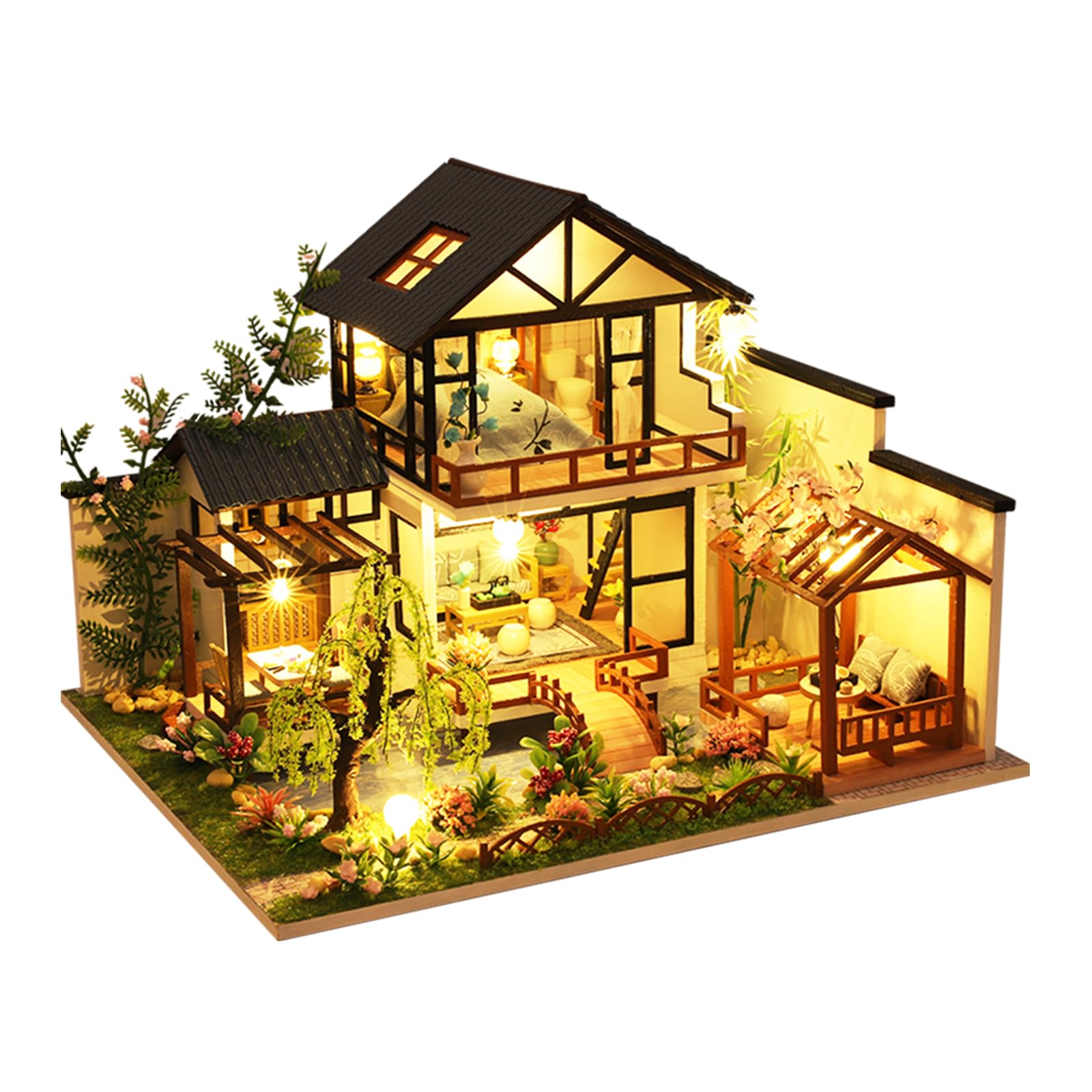 DIY 창의적인 코티지 대나무 강 물 정원 3D 나무  - Games Garden Party 리뷰 및 가격