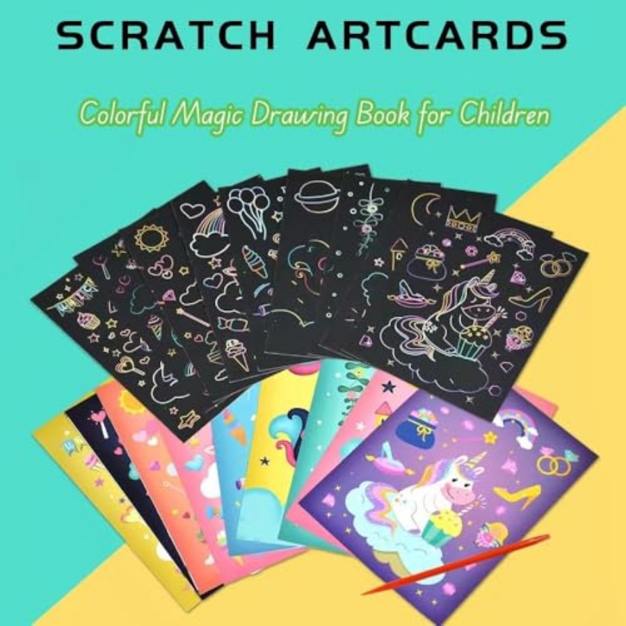 3세트 매직 스크래치 페이퍼 아트, 생일 크리스마스 파 - Book Party Games 리뷰 및 가격