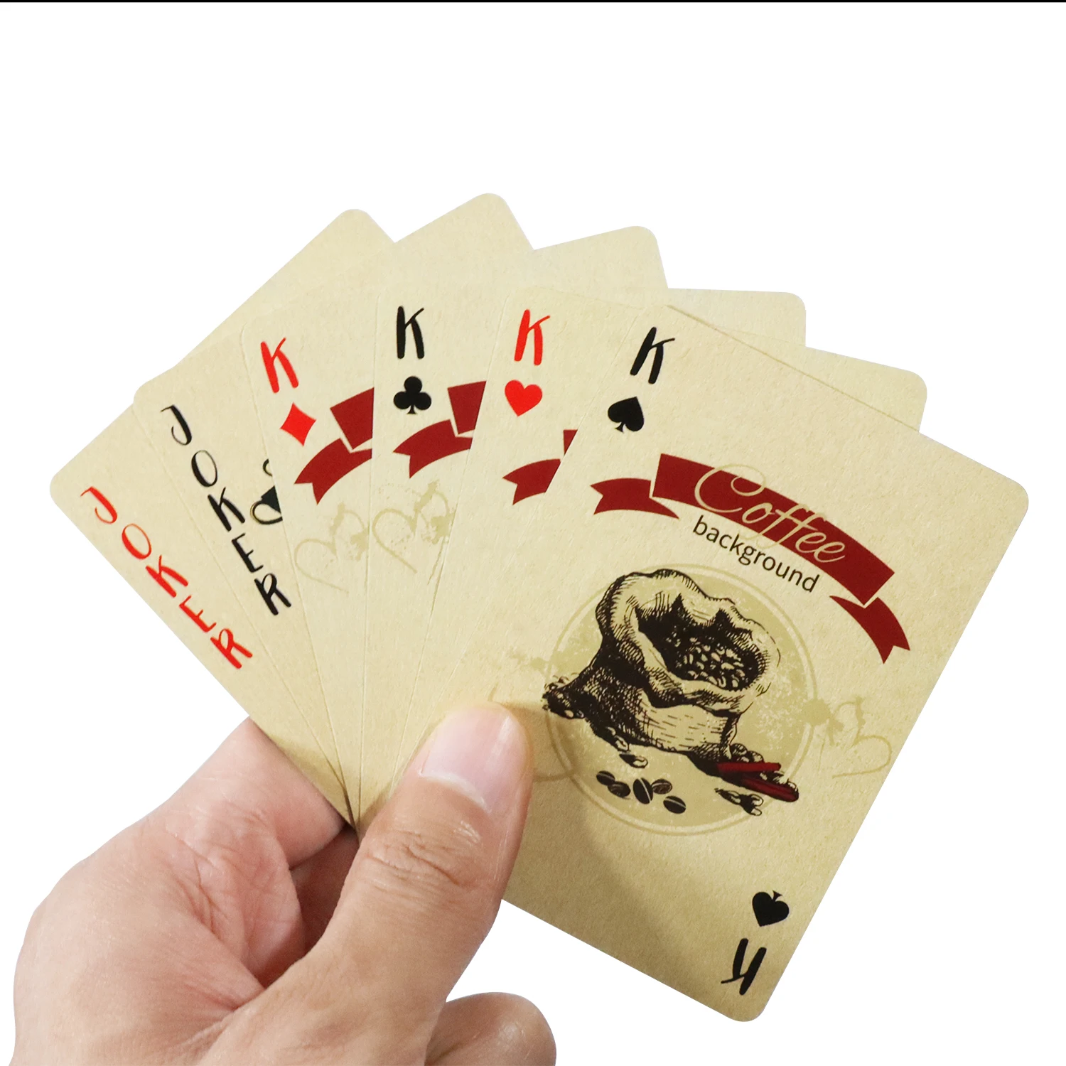 커피 페이퍼 플레잉 카드, 빈티지 스타일, 54 카드, - Book Party Games 리뷰 및 가격