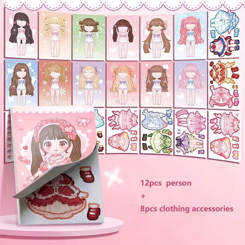 드레스 스티커 책 소녀 스티커 책 20pcs 의류 일치 - Book Party Games 리뷰 및 가격